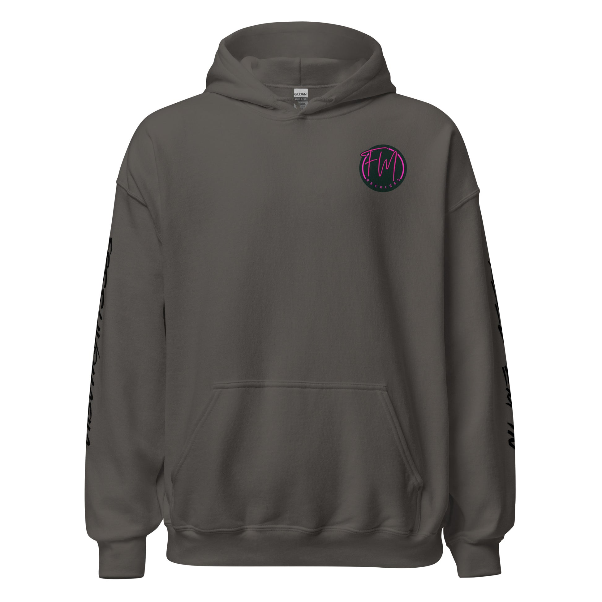 Stay warm while you fish or hit the streets. This grey hoodie blends rugged outdoor function with bold street style – made for rebels, anglers, and free-livers. Pink logo