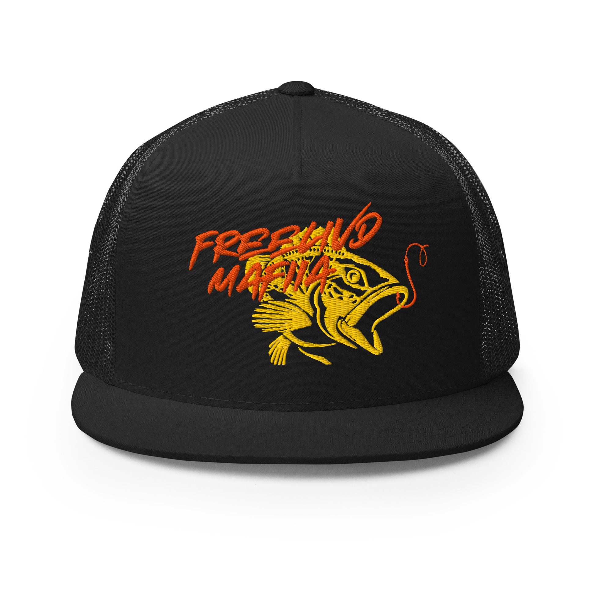 The FreelivdMafiia Embroidered Cap brings color and attitude to your outdoor gear. Crafted in black with striking orange and yellow embroidery, it showcases a detailed fish design alongside the iconic FreelivdMafiia branding.

Designed for durability and comfort, this cap features a classic fit with adjustable strap for a perfect fit on every head. Whether you’re out fishing, cruising trucks, or just repping the rebellious lifestyle, this hat’s got your back — and your style.