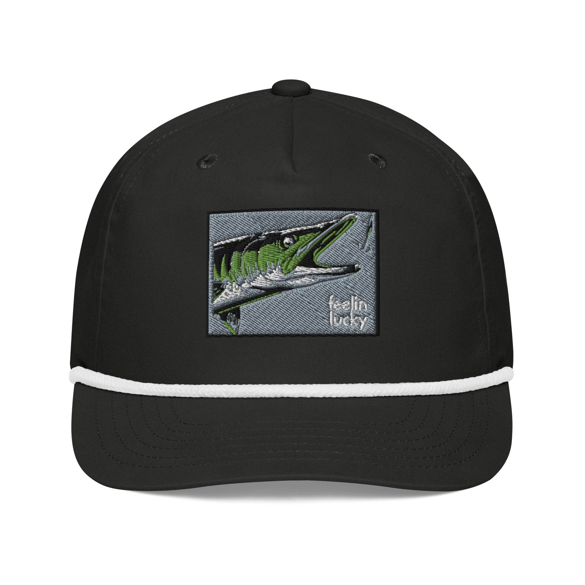 Sometimes it’s skill, sometimes it’s luck — but you show up either way.

The Feelin’ Lucky Rope Cap is all about throwing the line with confidence. Featuring a clean fish design and bold Feelin’ Lucky embroidery, it’s the perfect cap for anglers who don’t play it safe.

With its structured fit, rope detail, and snapback closure, this cap blends vintage fishing style with modern streetwear energy.

Featuring a structured fit, rope detail, and adjustable snapback, it’s perfect for any outing. And FISHING!